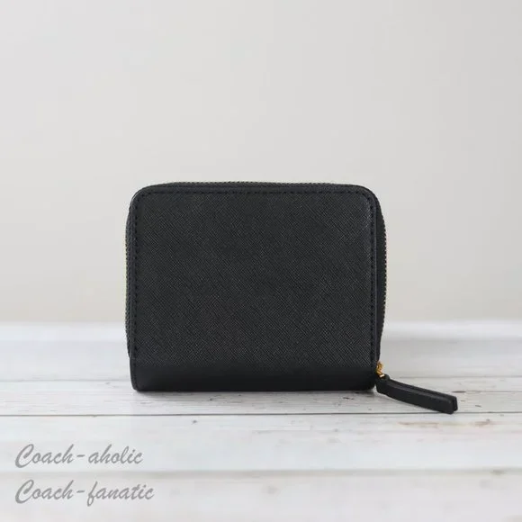 NWT Tory Burch Emerson Saffiano Leather Mini Wallet in Black - Picture 2 of 10